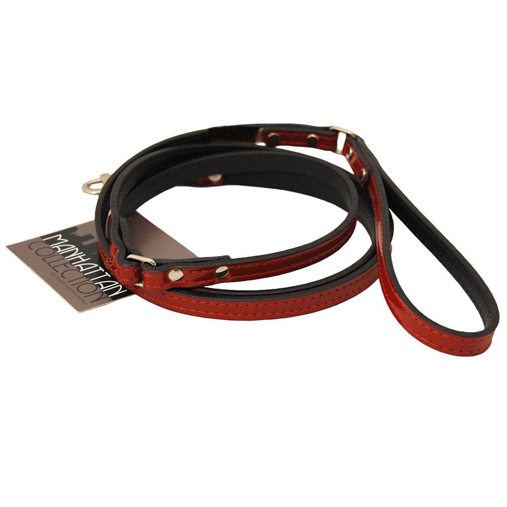 Red Patent Leather Dog Leash 3/4x22 Width x 72 Length O469889