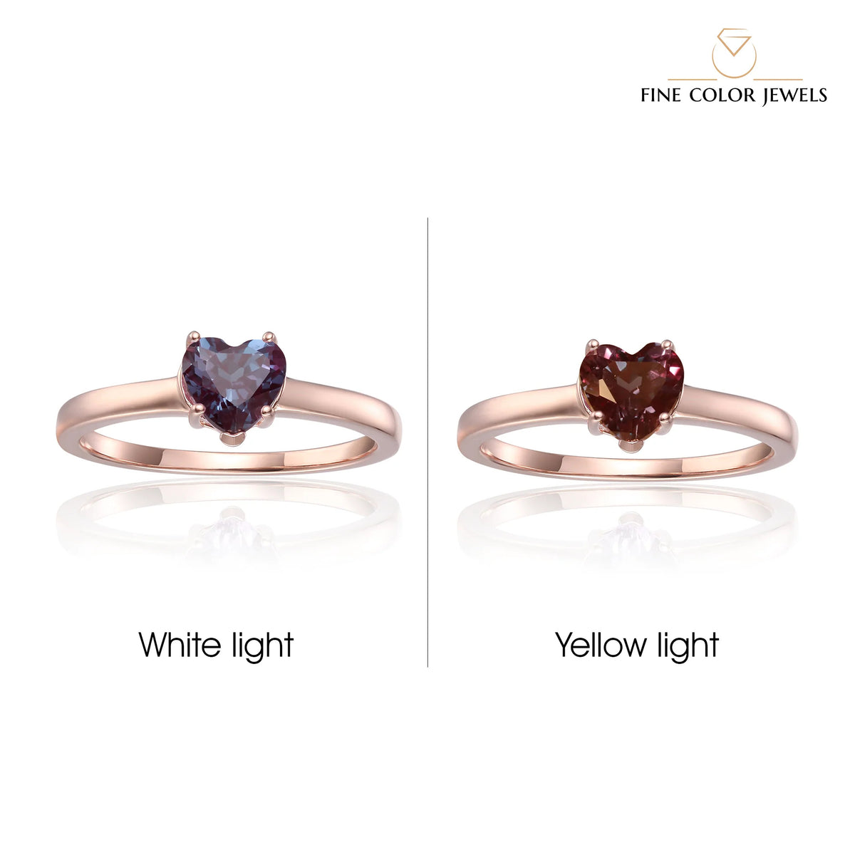 Rose Gold Plated Sterling Silver Alexandrite Solitaire Engagement Ring D4629