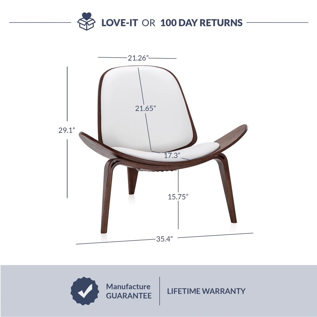 White Faux Leather Armless Accent Chair L3092