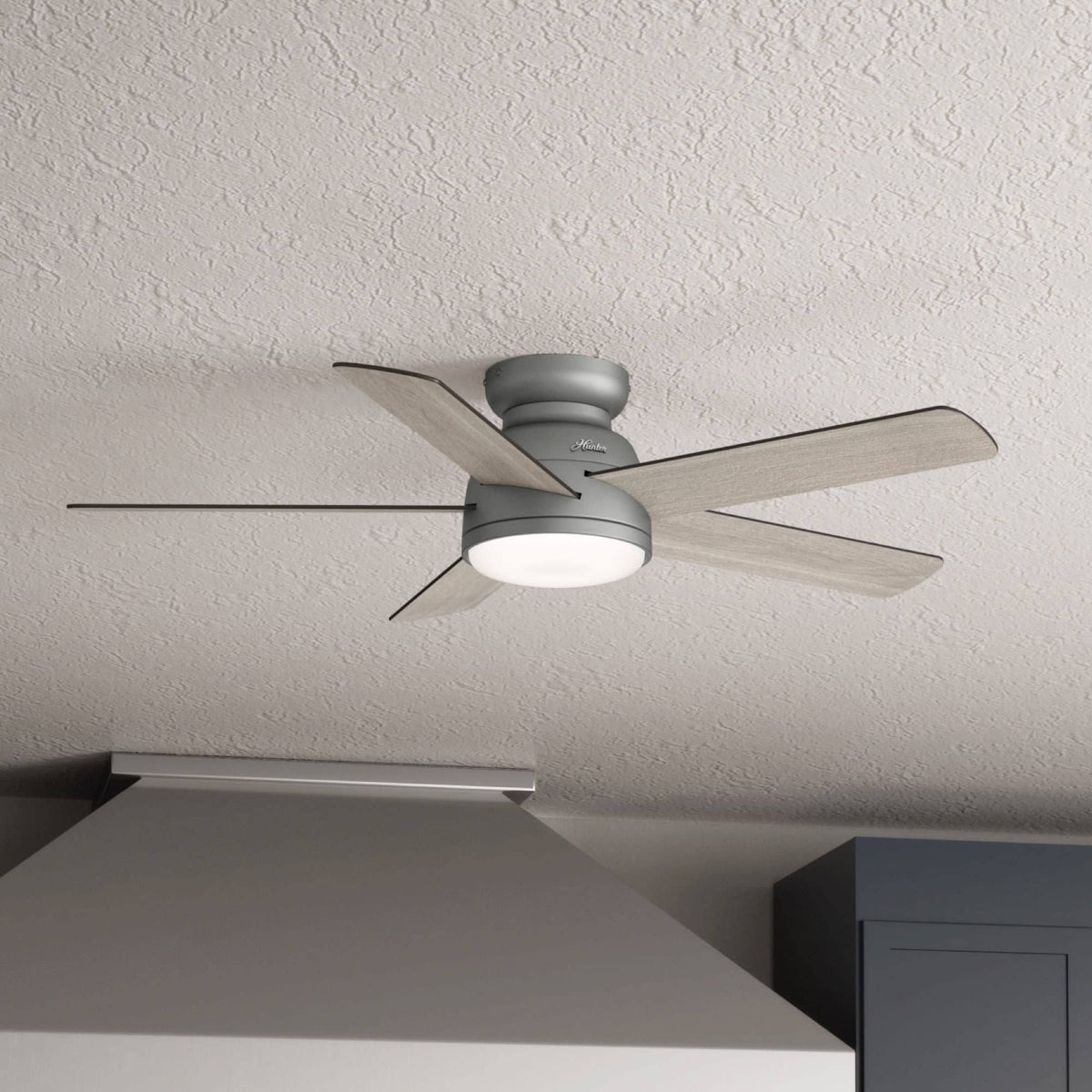 54 in. Matte Silver WiFi Ceiling Fan with LED Light and Remote Y768