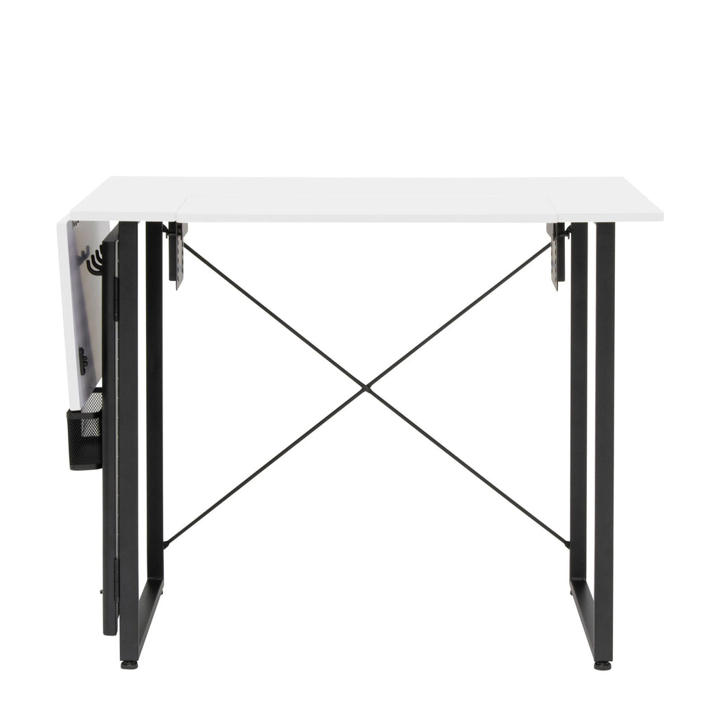 Sewing Table with Storage Panel and Adjustable Platform White/Graphite X217