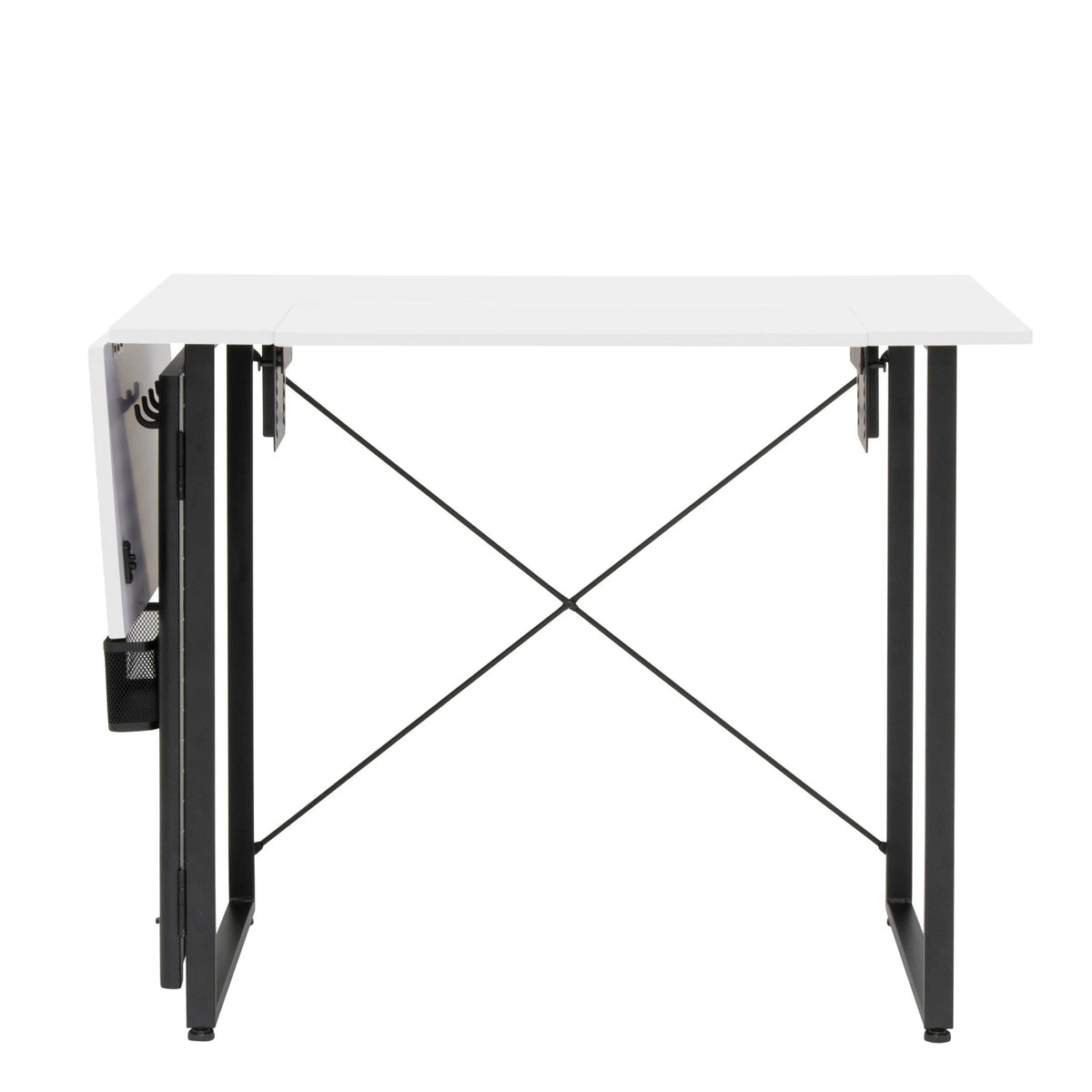 Sewing Table with Storage Panel and Adjustable Platform White/Graphite X217