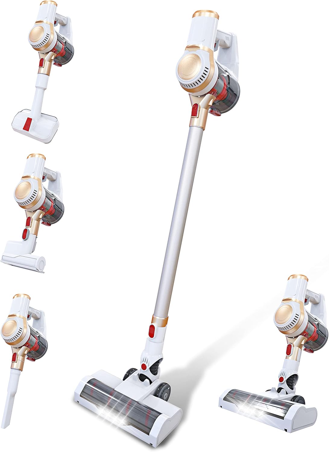 Cordless Stick Vacuum Cleaner, 24Kpa Suction, 45min Runtime, 5-in-1 Lightweight Y945