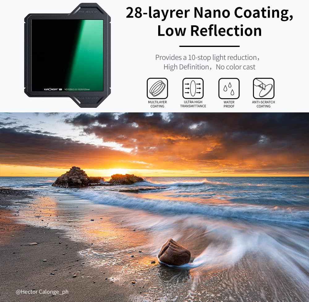 Square Filter Holder System Kit with 95mm Circular Polarizer, Square GND8 Filter, ND1000, and 4 Filter Adapter Rings N756177