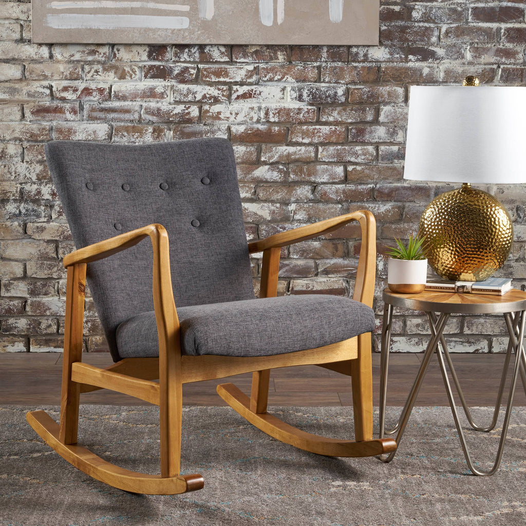 Grey Fabric Rocking Chair W141