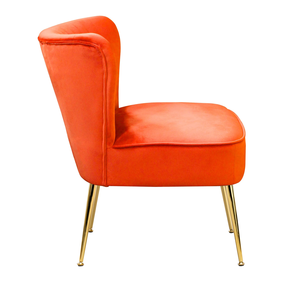 Orange Tufted Velvet Accent Chair R445783