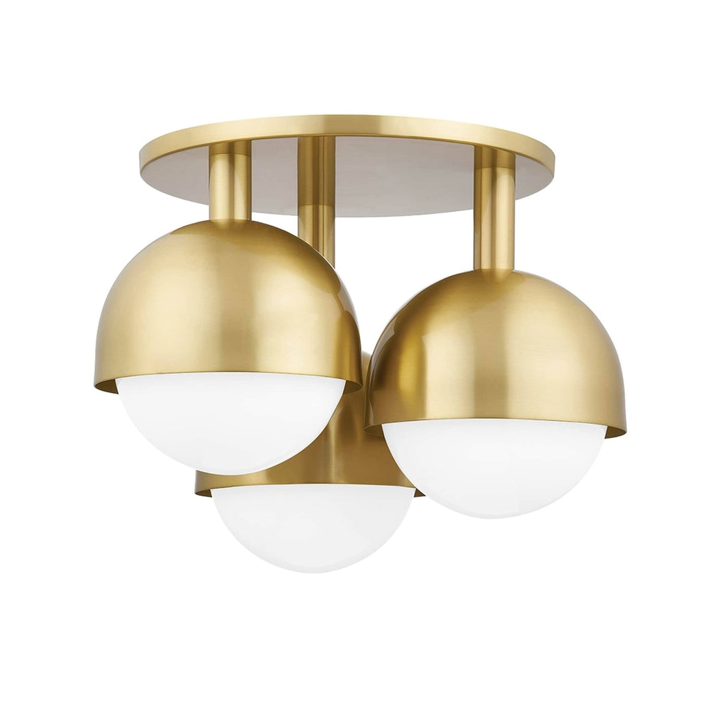 3 Light Semi Flush Aged Brass N824126