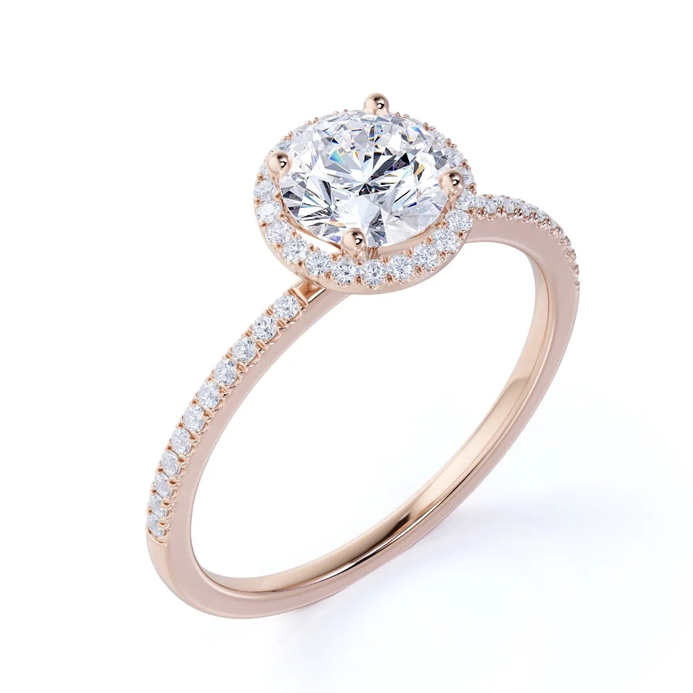 18K Rose Gold Plated Moissanite Engagement Ring T7260