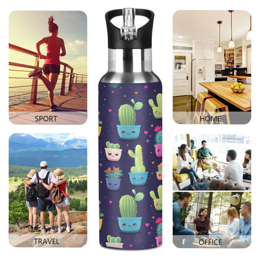 Stainless Steel Insulated Water Bottle with Straw Lid N6219