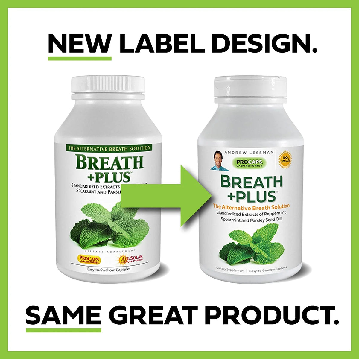 180 Softgels Natural Breath Freshener with Peppermint & Spearmint Y8297