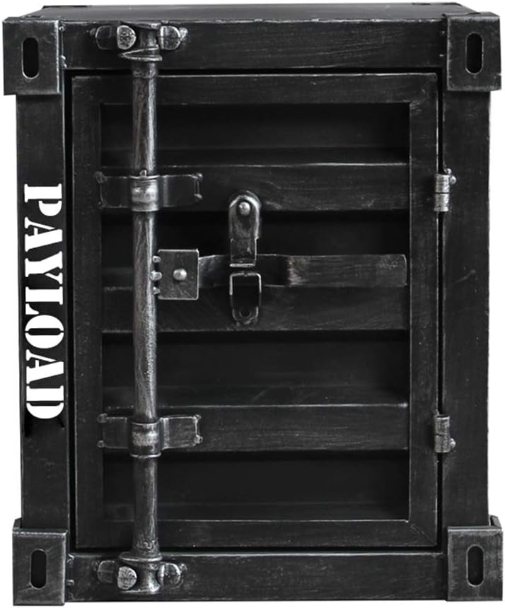 Red Wrought Iron Bedside Table with Lock M167285