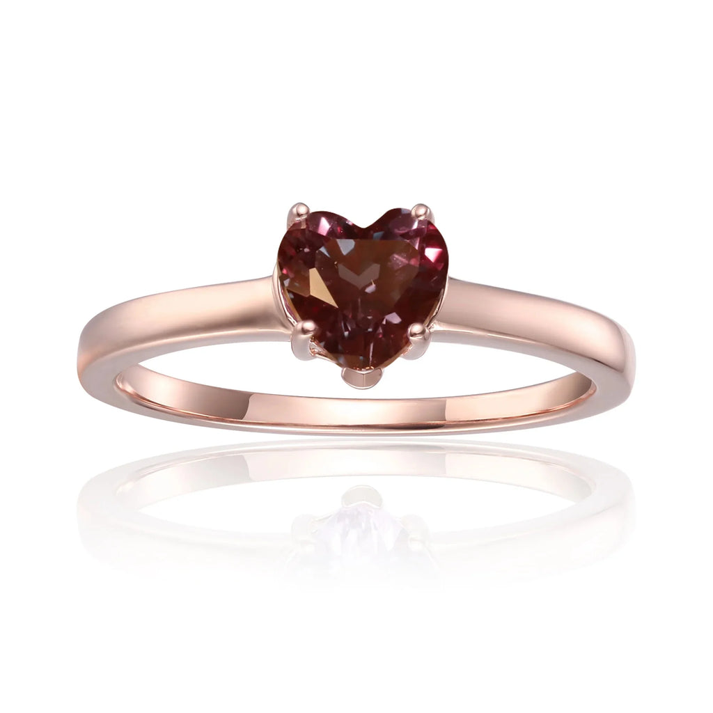 Rose Gold Plated Sterling Silver Alexandrite Solitaire Engagement Ring D4629