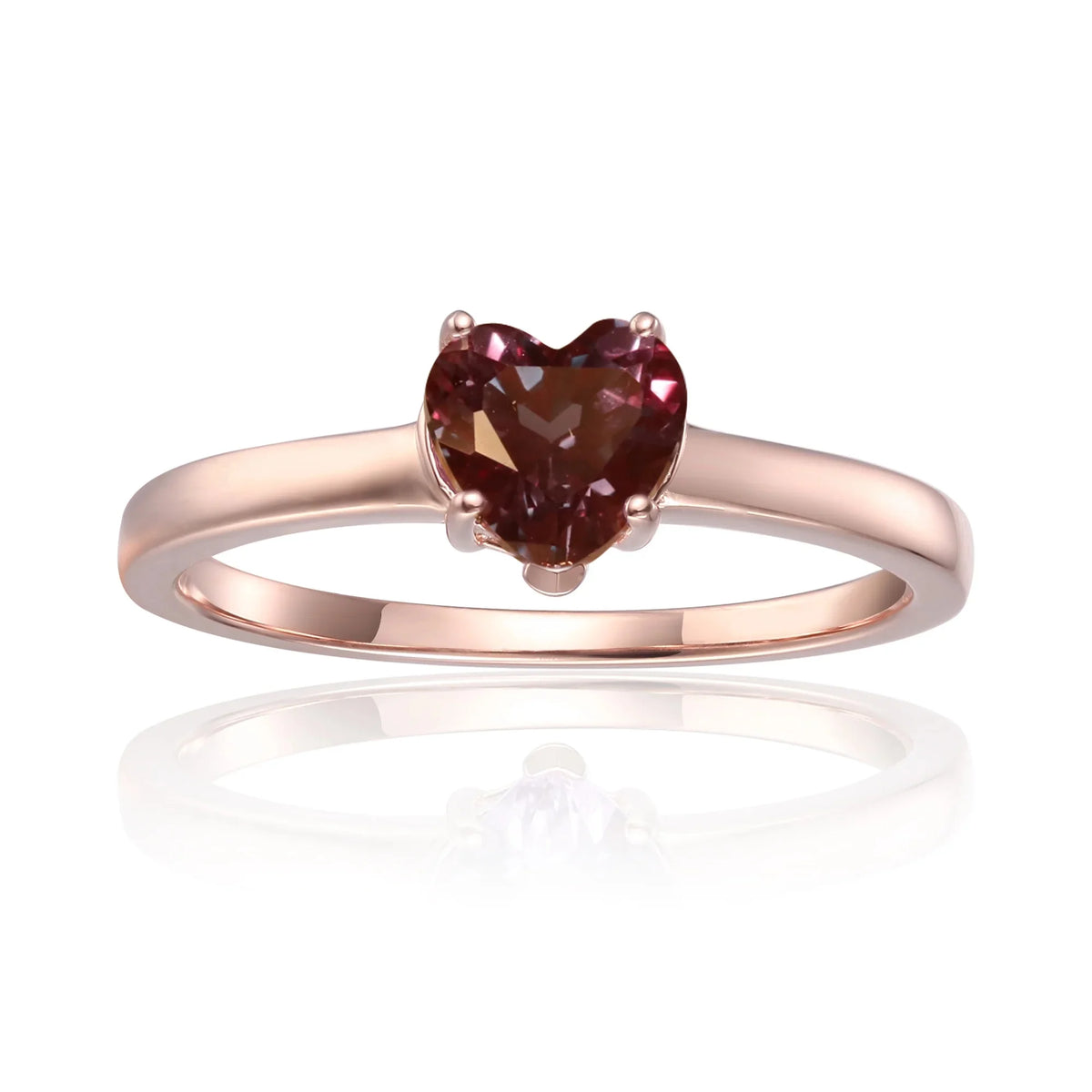 Rose Gold Plated Sterling Silver Alexandrite Solitaire Engagement Ring D4629