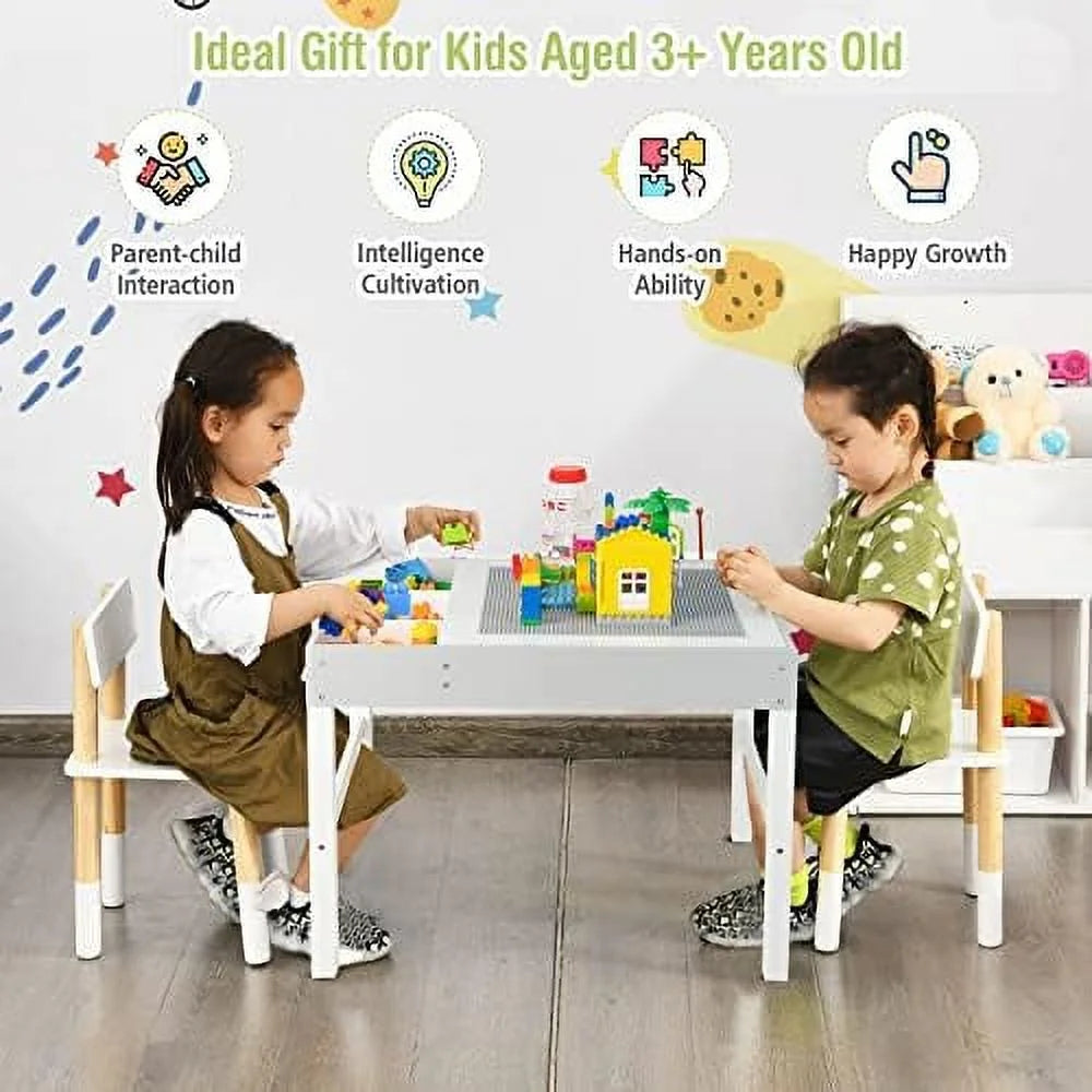 2 in 1 Toddler Wooden Activity Table with Paper Roll White T4880