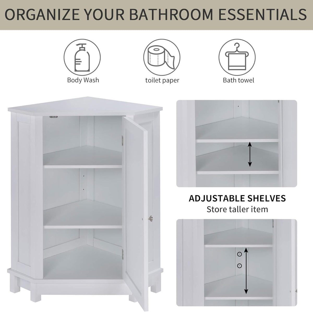 White Triangular Storage Cabinet X295