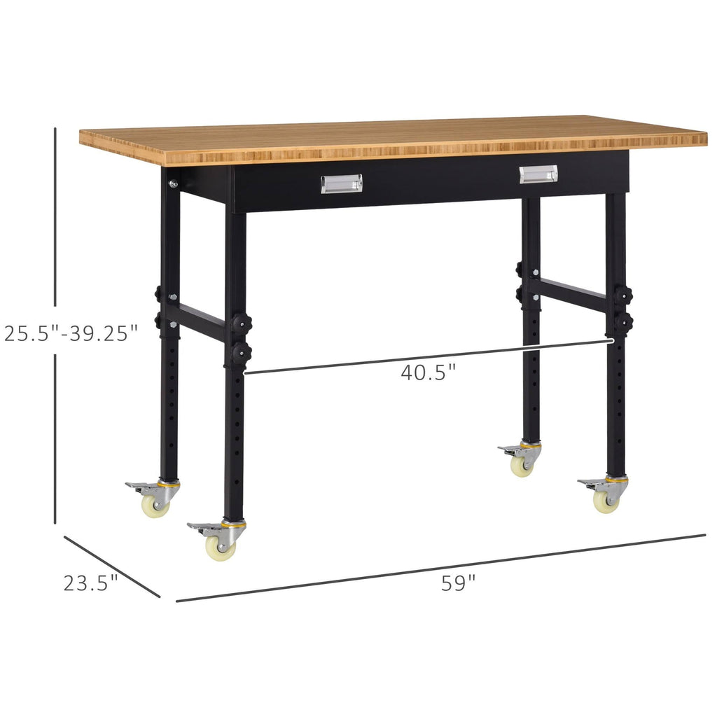 Mobile Workbench with Four Lockable Casters J6068