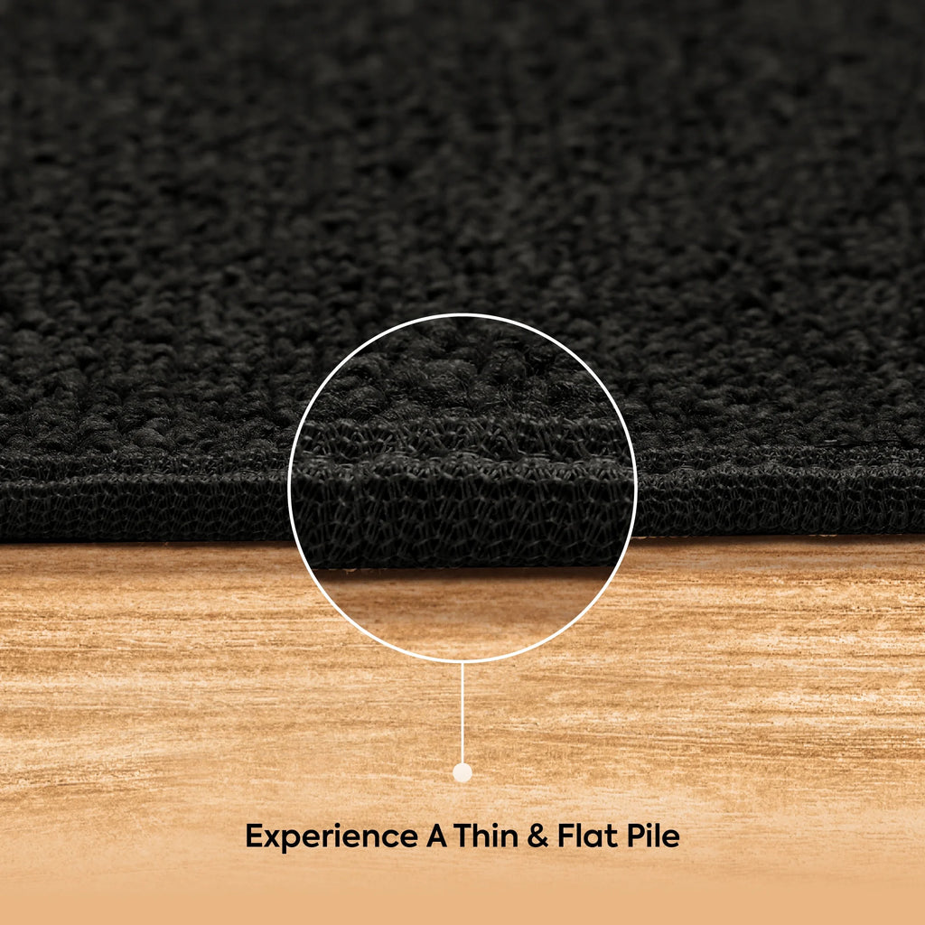 Black 5' x 8' Solid Color Area Rug K272