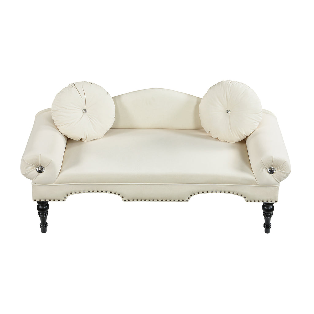 Velvet Loveseat Sofa with Nail Head Trimming and Tufted Design P91792