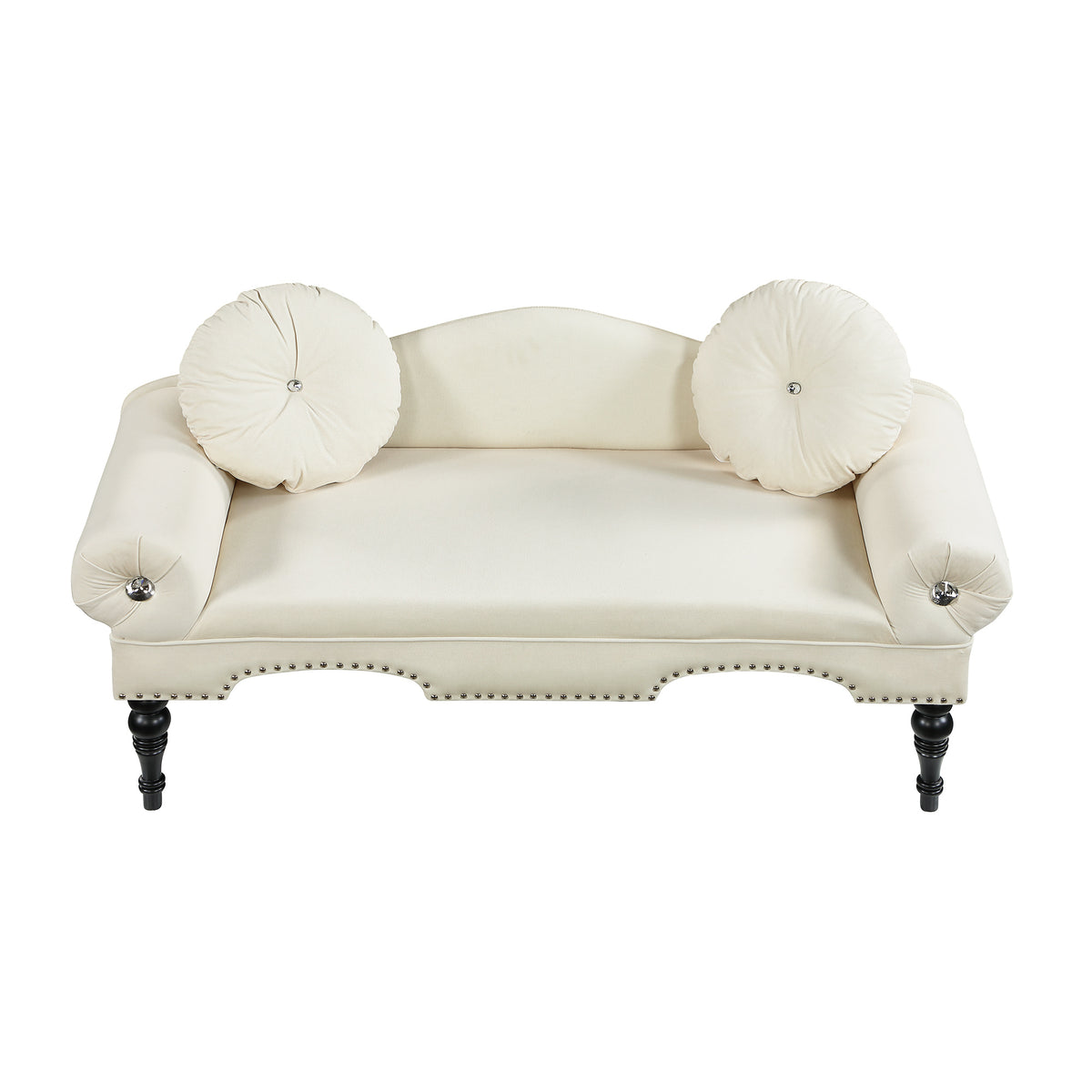 Velvet Loveseat Sofa with Nail Head Trimming and Tufted Design P91792