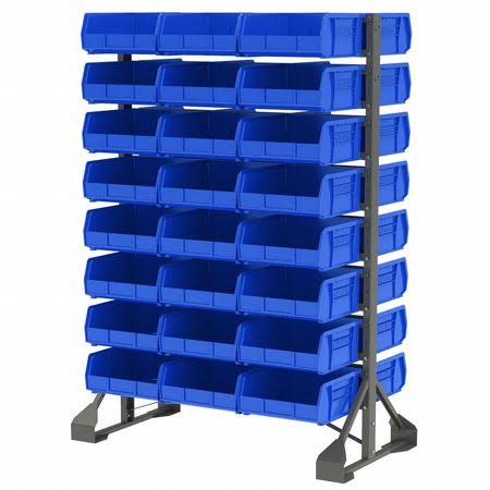 Gray Bin Rail Floor Rack T6606