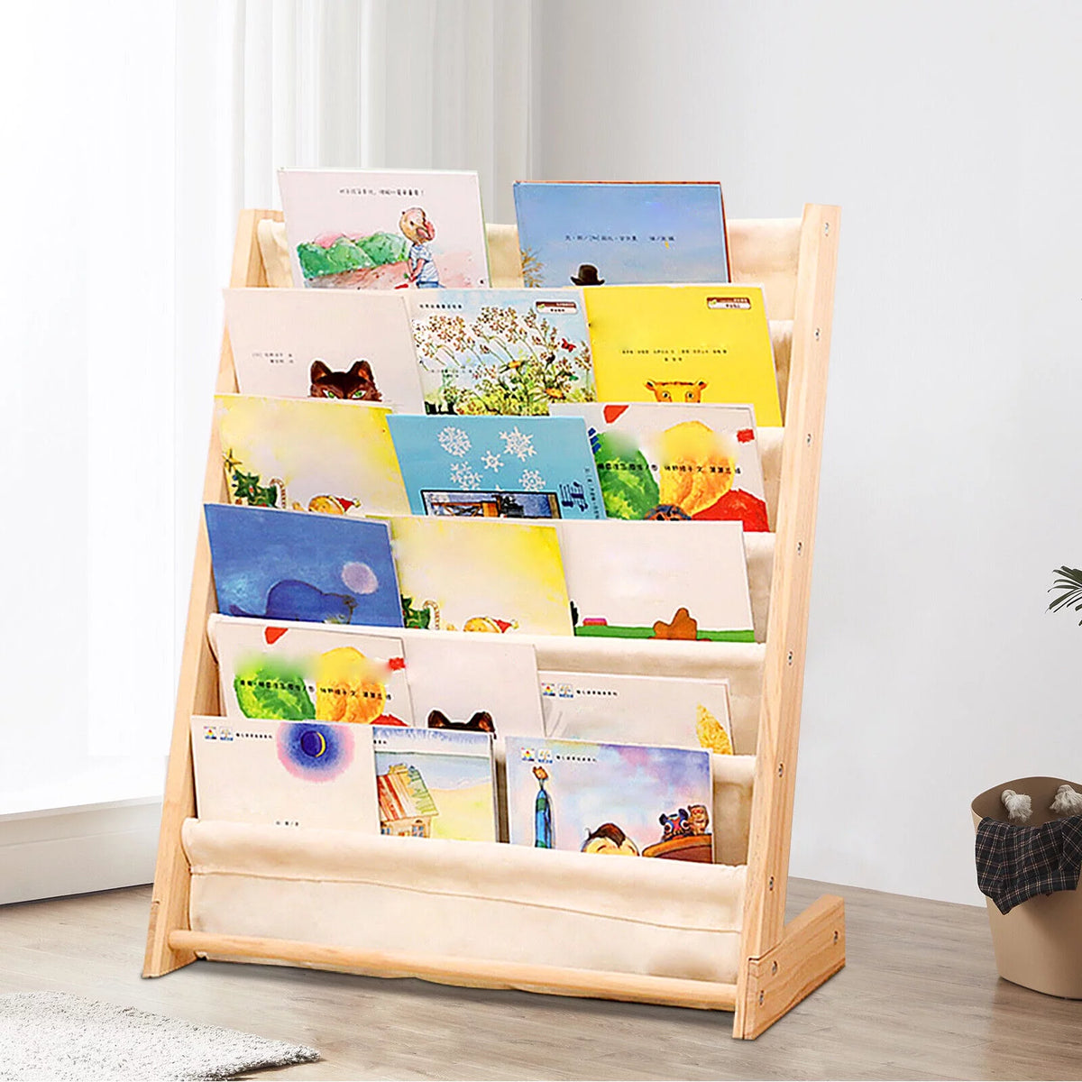 Wooden Bookcase Storage Organizer N653