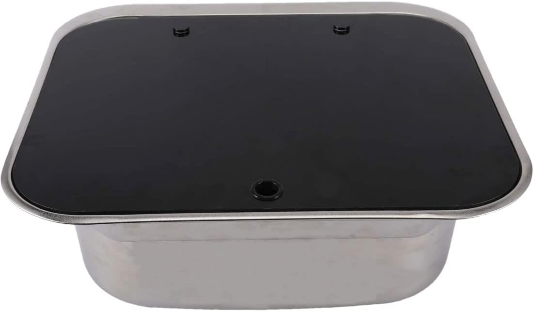 Stainless Steel RV Sink with Folded Faucet Tempered Glass Lid H6444