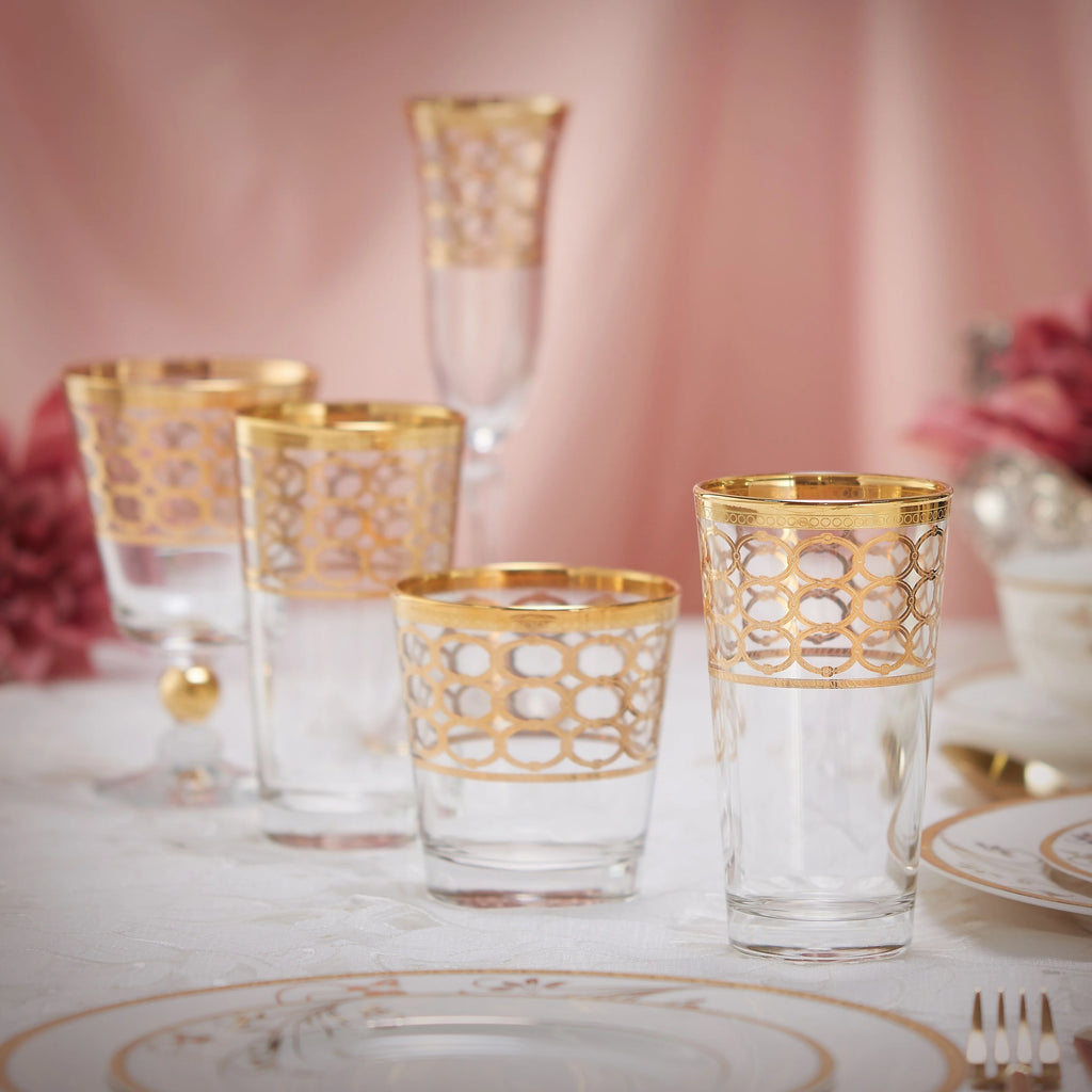 Gold Ring High Ball Set of 4 L909