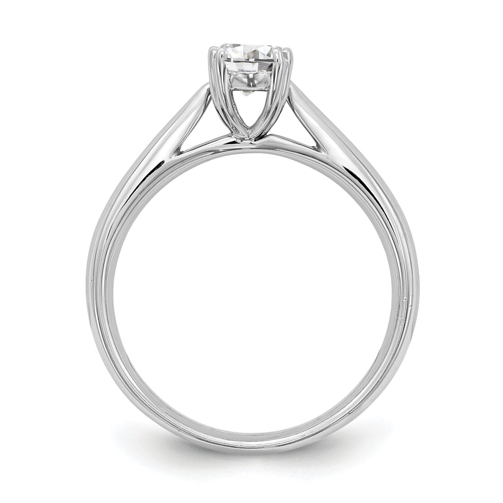 0.50ct CZ Solid 14K White Gold Oval Solitaire Engagement Ring I48802