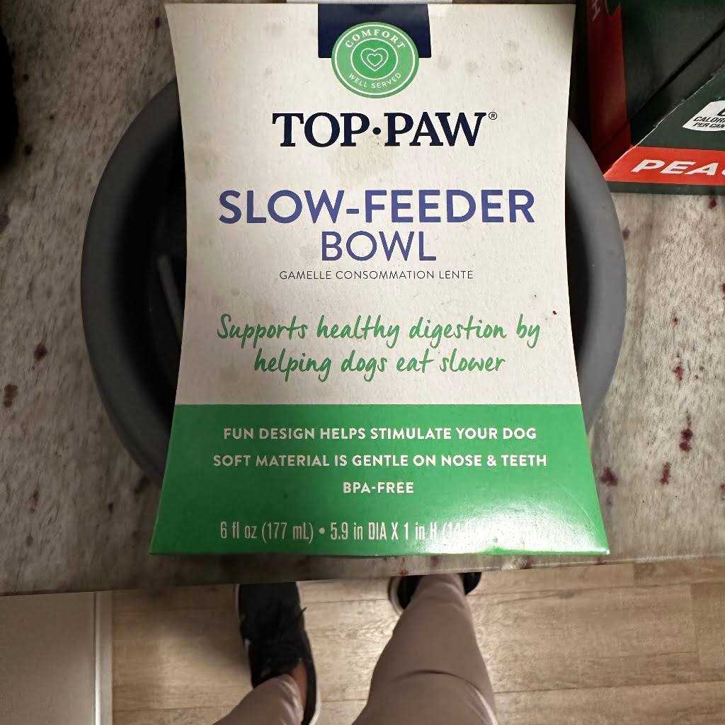 Grey Puzzle Slow-Feeder Dog Bowl W425939