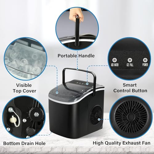 Portable Countertop Ice Maker with Ice Spoon and Basket S669894