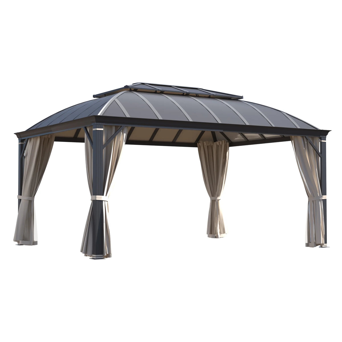12'x16' Hardtop Aluminum Patio Gazebo with Aluminum Composite Double Roof G521