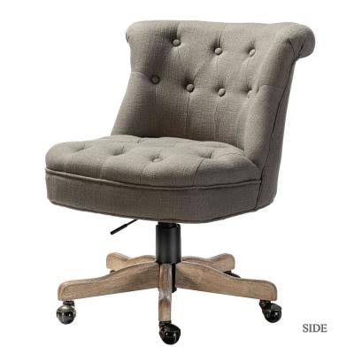 Grey Swivel Task Chair with Tufted Back C517