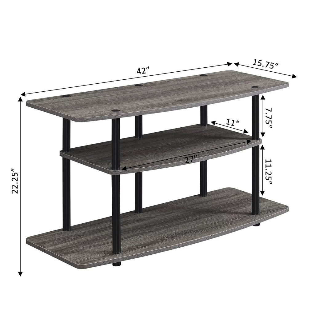 Black 3 Tier Wide TV Stand X36522