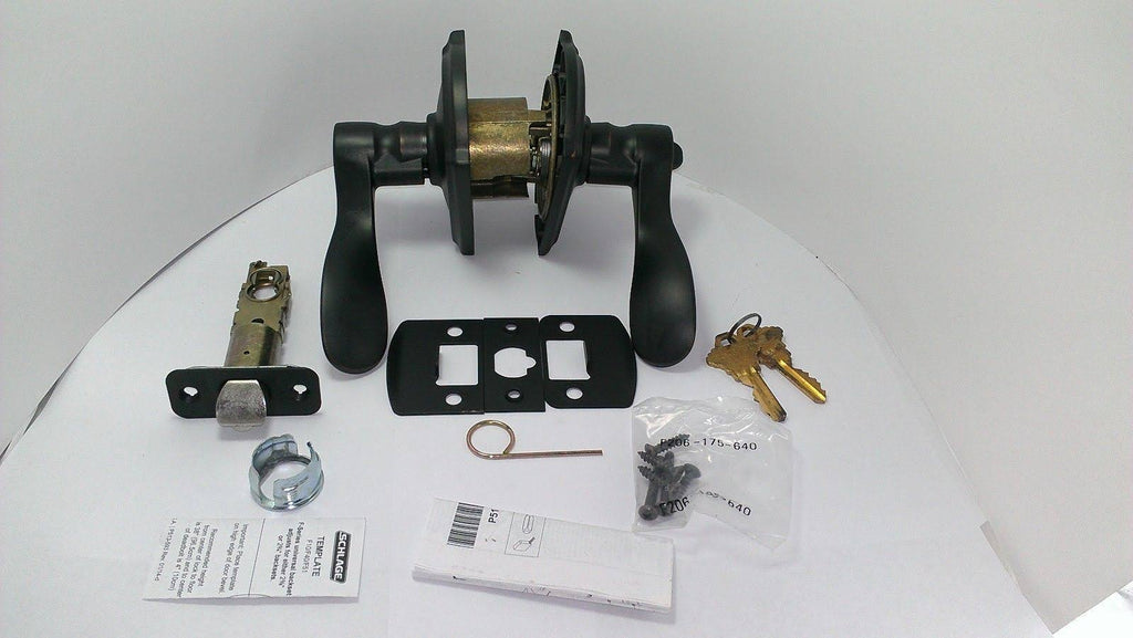 Champagne Camelot Rose Keyed Entry Lock with Latch and Strike, Aged Bronze Finish R518236