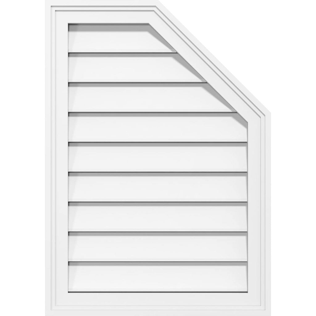 Half Octagon Top Right Surface Mount PVC Gable Vent Z670