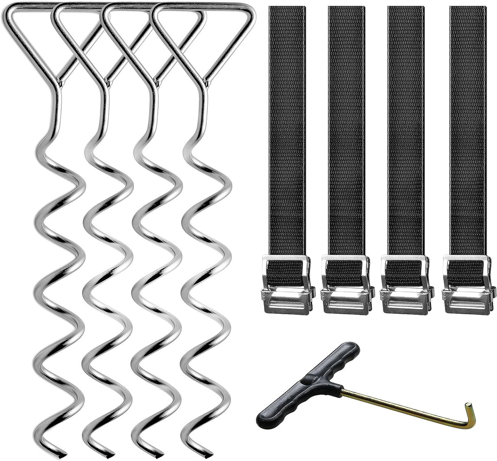 Corkscrew Shape Steel Stakes Anchor Kit with T Hook Y4897