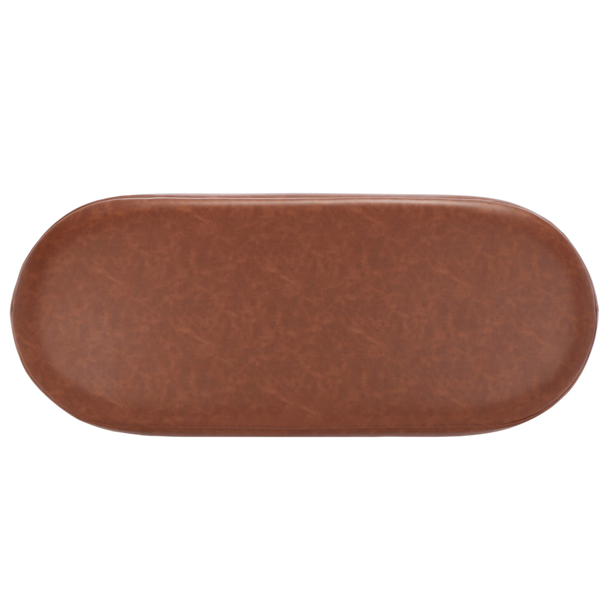 Cognac Leather Oval Bench S480