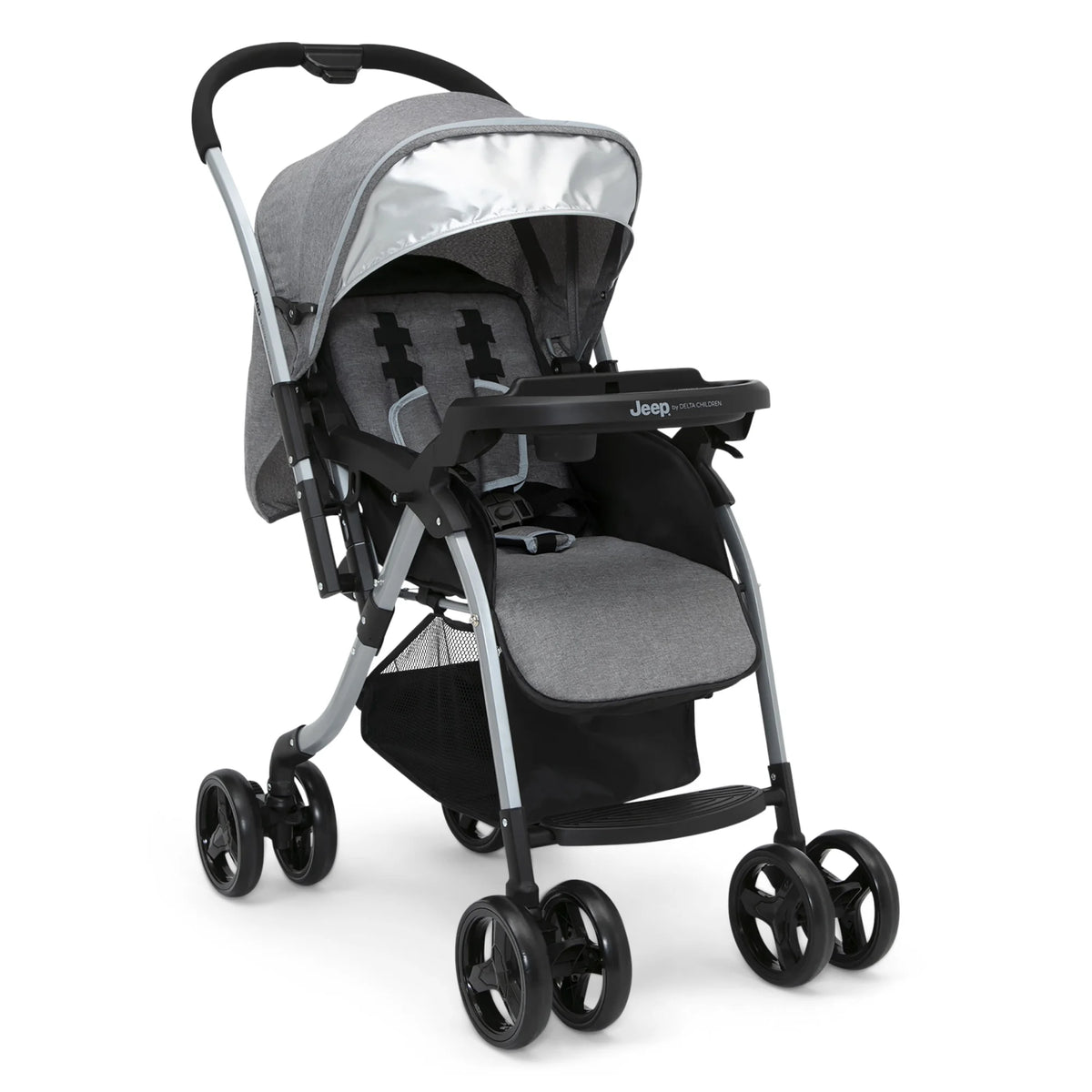 Grey Tweed Reversible Handle Stroller X138