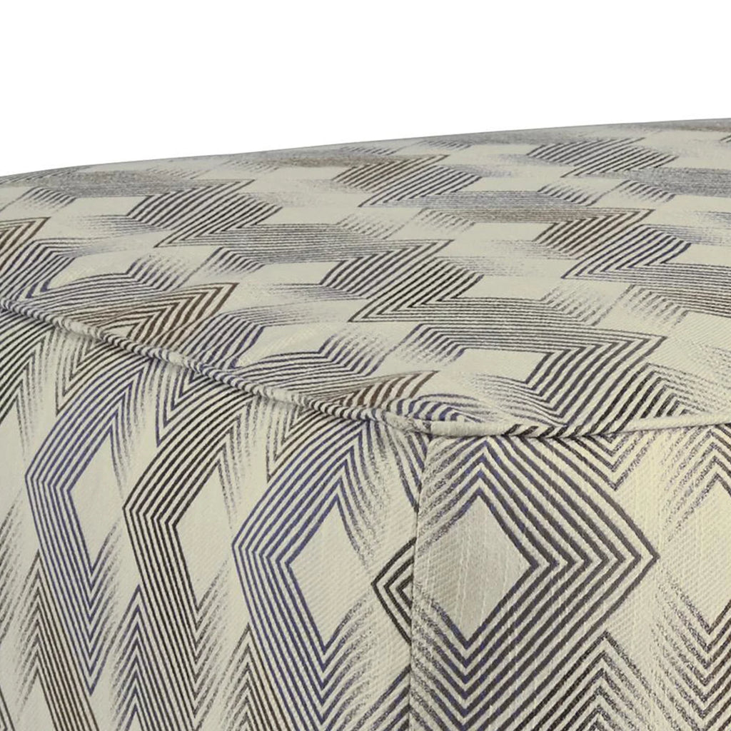 Oversized Polyester Ottoman with Faded Diamond Pattern C700480