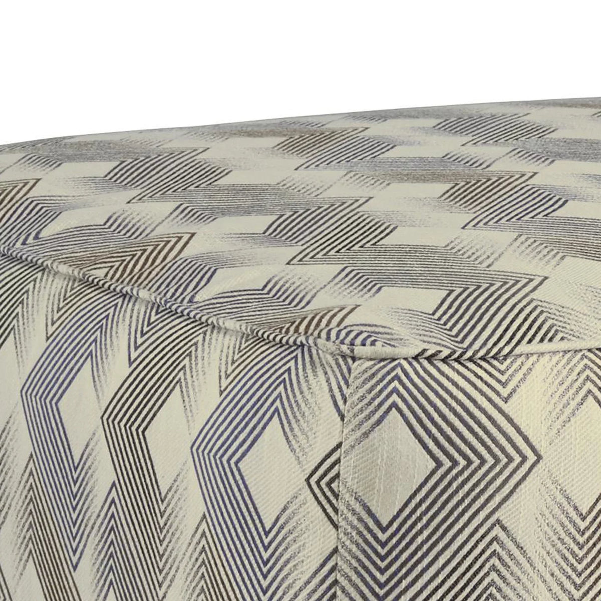 Oversized Polyester Ottoman with Faded Diamond Pattern C700480