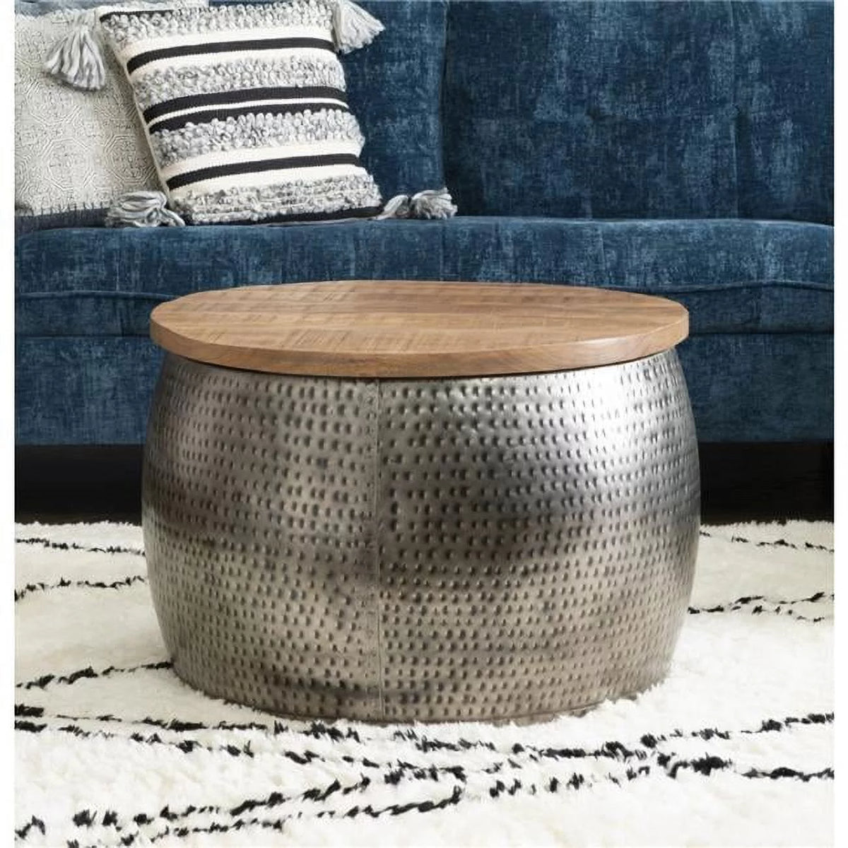Drum Coffee Table with Storage Q52862