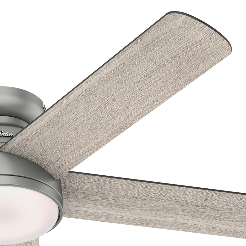 54 in. Matte Silver WiFi Ceiling Fan with LED Light and Remote Y768