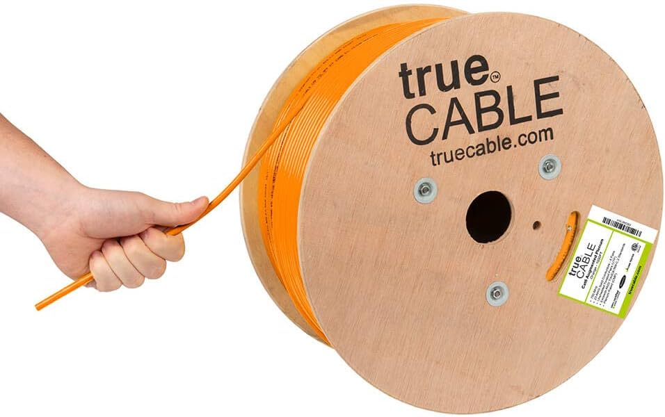 1000ft Black 23AWG 4 Pair Solid Bare Copper Bulk Ethernet Cable X12793