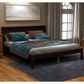 Espresso Pine Wood Platform Bed Frame with Headboard Full A510073