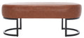 Cognac Leather Oval Bench S480