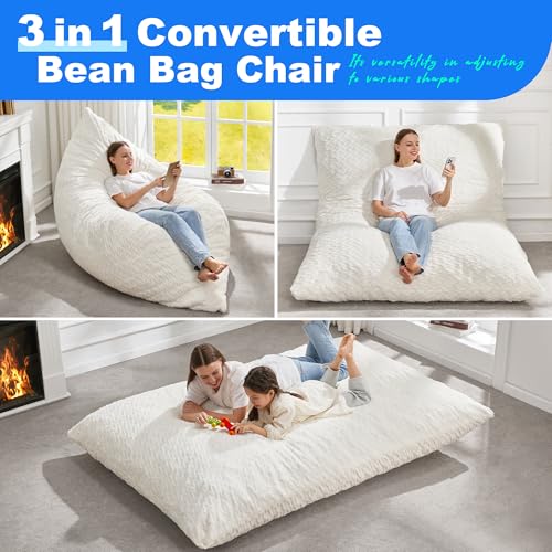 3 in 1 Convertible Bean Bag Chair with Machine Washable Cover P6910