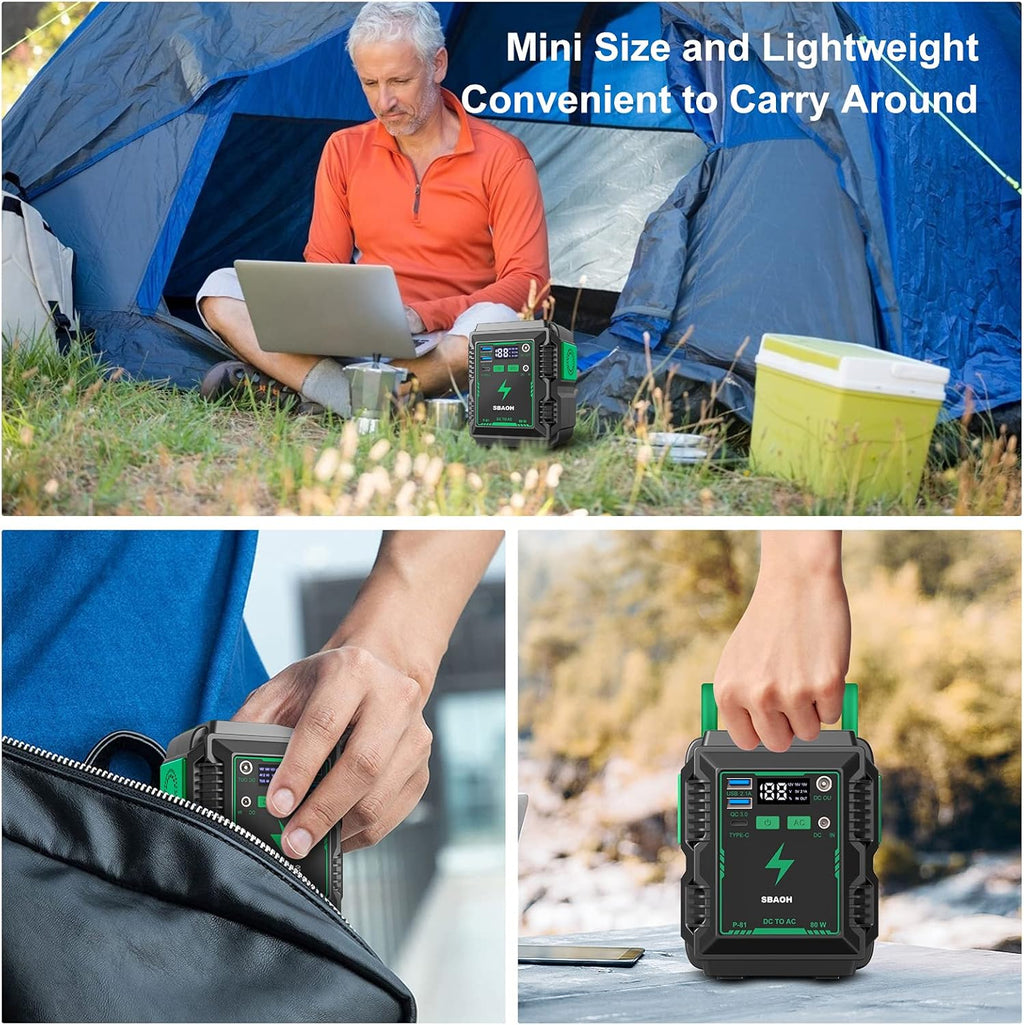 Portable Power Station 110V/80W AC Outlet USB Lithium Battery F264