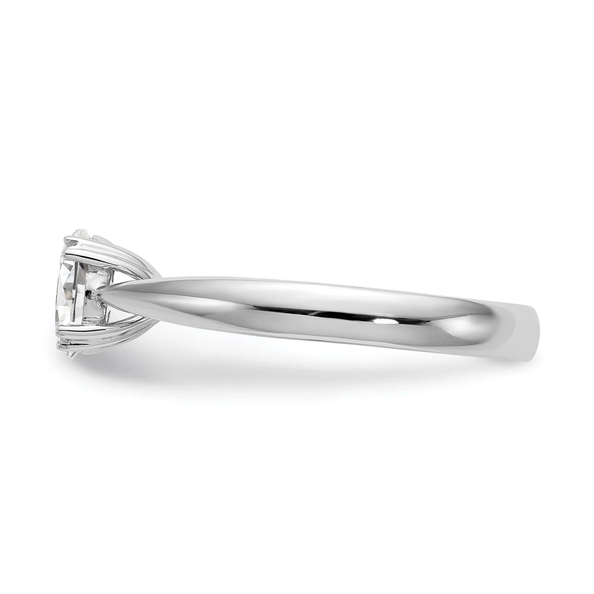 0.50ct CZ Solid 14K White Gold Oval Solitaire Engagement Ring I48802