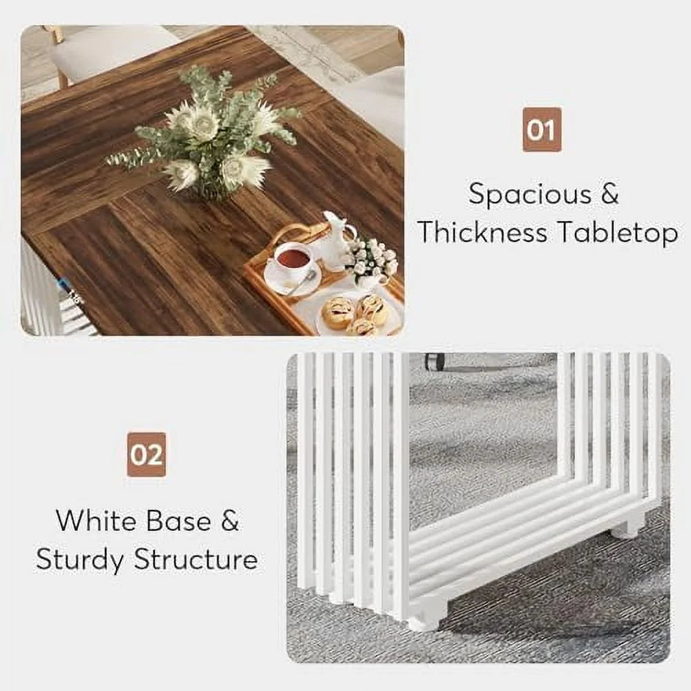 White 70.8 Inch Dining Table with Gold Metal Legs I8653