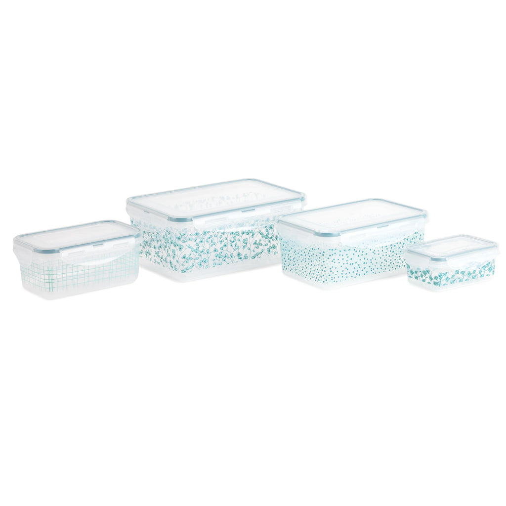 16-Piece Green Floral Food Storage Set R40341